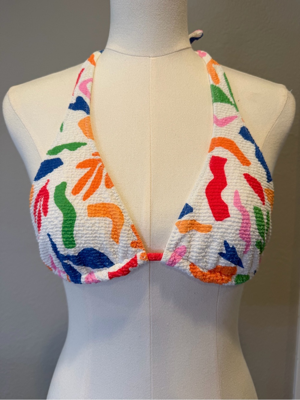 Show Me Your Mumu Multicolor Textured Halter Bikini Top Size Small
